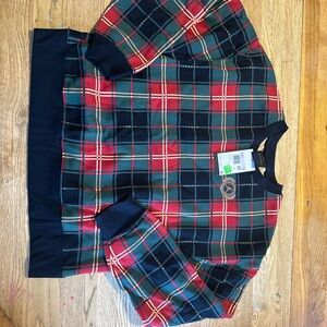 Jordan Red and Green Plaid Sweatshirt